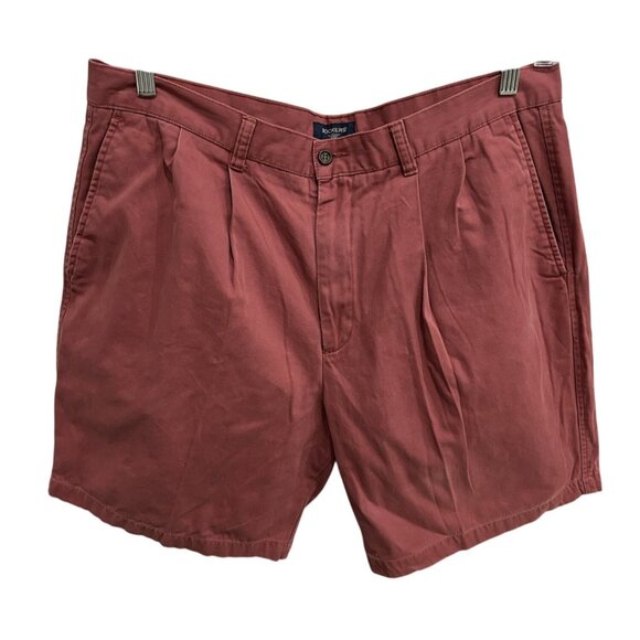 Dockers Mens W38 Dusty Rose Pleated Cotton Shorts With Button Closure & Back Poc - Picture 1 of 9